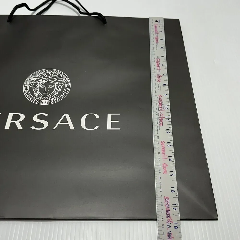 Versace 21”x17.5”x5.5” Authentic Black Shopping Paper Bag Gift Tote Extra Large